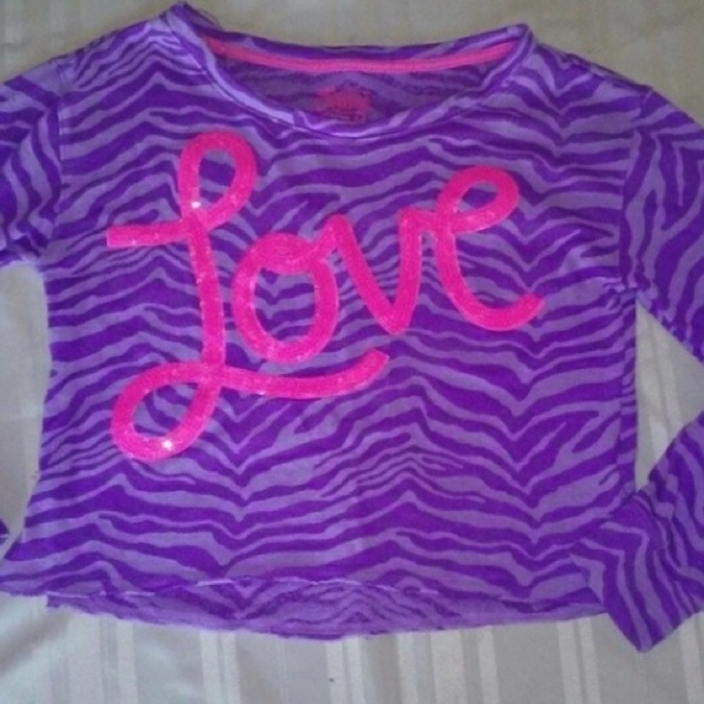 Justice Purple Long Sleeve Top Size 14